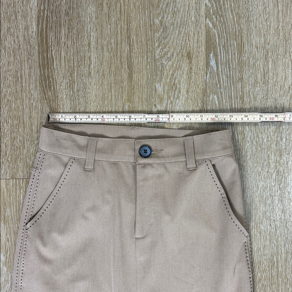 Fifteen Twenty Tailored Claire Saddle Stitch Midi Pencil Skirt Tan Khaki size 4 - Picture 8 of 11
